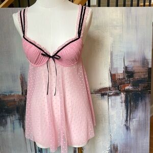 Pink baby doll lingerie. Good used condition. 34B